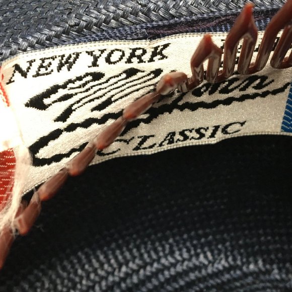 Dark Blue Mr. John Classic Straw Sun Hat